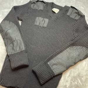 Vtg Brigade Quartermasters Mens Commando Sweater Sz 42 Black Wool Woolly Pully